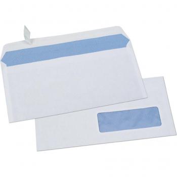 Boîte de 500 enveloppes DL 110 x 220 mm avec fenêtre 35 x 100 mm 80 g