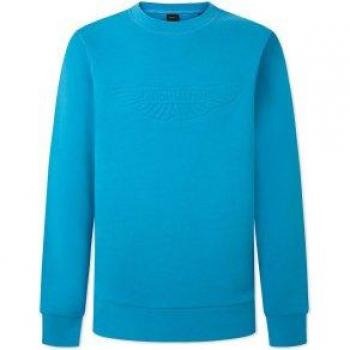 Felpa Hackett London Am Embossed Blu Luminoso XL, Casual, Cotone, Maniche Lunghe