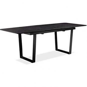 Table Extensible Design Industriel 176/216 cm Gris Anthracite