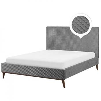 BELIANI Light Grey Luxury Bed 160x200