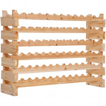 Homcom Wooden Wine Rack 6 Tier Shelf For 72 Bottles Shelving Storage Holder