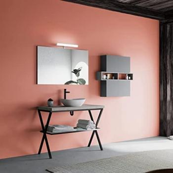 Tréteau Industriel 100 cm – Meuble Bains Blanc, Métal, Béton & Lavabo Lagos