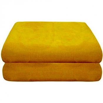 Drap housse 200 x 160 cm en coton pour lit à tête et pied relevable jaune