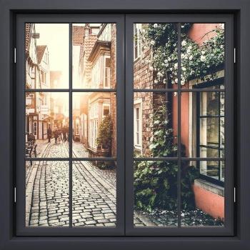 Wandtapete „Winterzauber: Weihnachtsfenster“ – Abziehbilder
