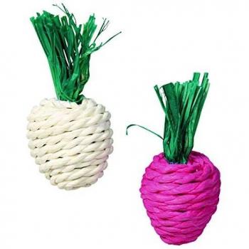 Trixie 2 Radishes Straw Toy for Small Animal, 8 cm, Set of 2