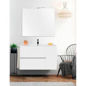 Mobile Lavabo Specchio Sospeso Allstone Itaca 70x45 cm – Bianco Lucido