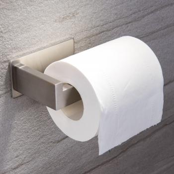 Bathroom Roll Rack with Stick‑On Stainless Steel Base