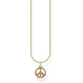 Thomas Sabo Sterling Silver Multicoloured Peace Necklace