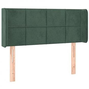 Cabecero de Luces Diurnas y Nocturnas en Verde Pizarra, LED y Terciopelo 83x16x78/88 cm