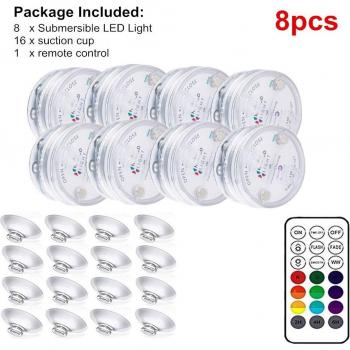 8-Pack RGB Submersible Night Lights