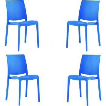 Chaises de jardin en polypropylène – Série 4 – Bleu doux