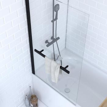 Badewannenfaltwand MARWELL Prime, 85cm, 150cm hoch, schwarz