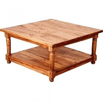 Biscottini Table Basse 90x90x45 cm – Bois de Tilleul italien, finition nature