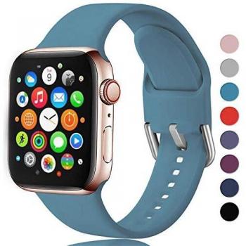 Denim Blue Silicone Apple Watch Strap – Compatible with Series 6 to 1 (40mm/38mm)