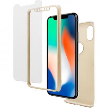 Compatible con iPhone X y XS, Unotec Pack Full Protect Dorado