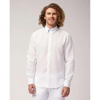 Camisa blanca de lino para hombre