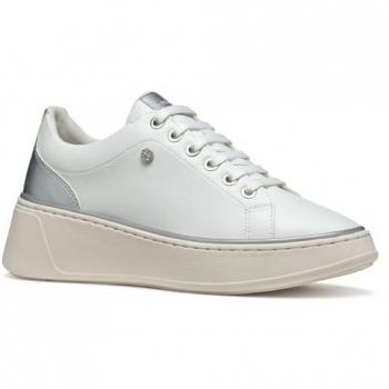 Baskets Geox D Sunnetty Synthétiques Blanc/Argent