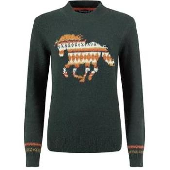 Weird Fish Intarsia Green Knit Pullover for Women – Size 8