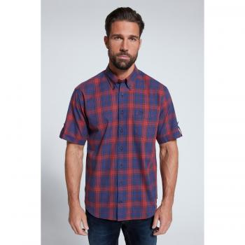 Camicia uomo cotone quadri mezze maniche QuickDry rosso XL JP1880