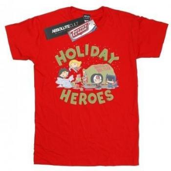 DC Comics Justice League Christmas Delivery T-Shirt 12-13 Red