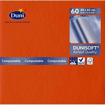 Lot de serviettes Duni Dunisoft 40 x 40 cm Mandarine