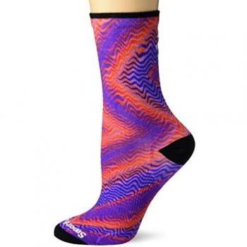 Smartwool Femme PhD Run Ultra Light Imprimé Crew mauve prairie S
