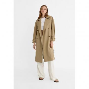 Trench morbido khaki lungo foderato L
