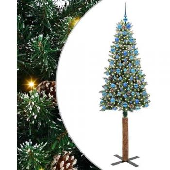 Sapin de Noël Moderne 210 cm avec 300 LED Vert et Blanc