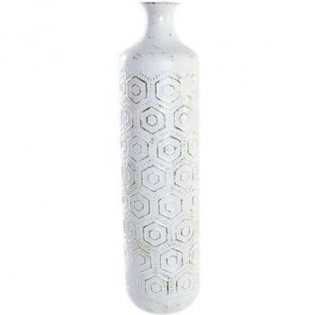 Jarrón Dkd Home Decor Dorado Metal Blanco Oriental (17 x 17 x 66 cm)
