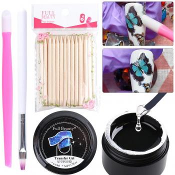 Kit complet de manucure gel de transfert de feuille d'ongle UV