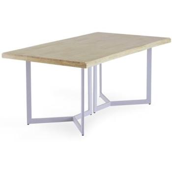 Pegane – Table à Manger en Bois de Chêne avec Pieds Blancs