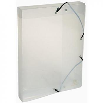 Exacompta A4 40mm Elastic Filing Box, Crystal Clear, Set of 8