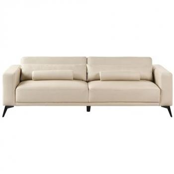 Confort Beliani 3 places cuir PU beige, dossier à hauteur variable