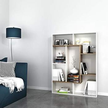 Étagère à livres design Blanc 41,8x41,8x160,8 cm