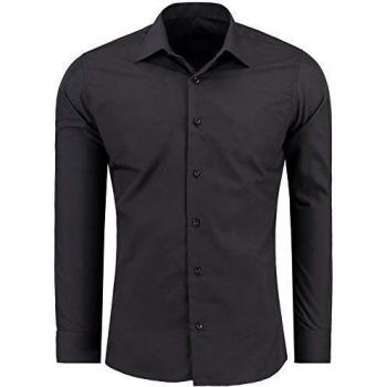 J'S Fashion Herren Hemd, Bügelgeignet, Langarm
