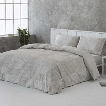 Funda nórdica reversible algodón orgánico beige 180x220 cm