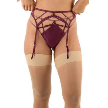 Women’s Wine‑Color Suspenders – Size 10