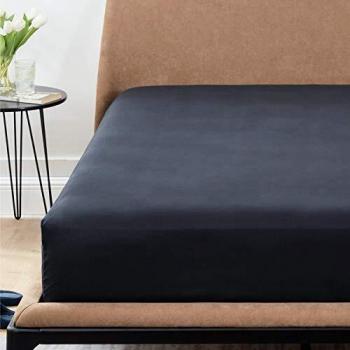 Bedsure 90×190 cm Black Microfiber Sheet – 40 cm Deep, Wrinkle Resistant