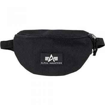 Alpha Industries Black Rubber Waist Bag – One Size
