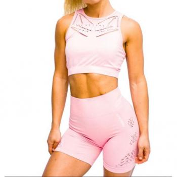GymHero Venice Beach Dames Sporttop, Korte Beha, Roze L