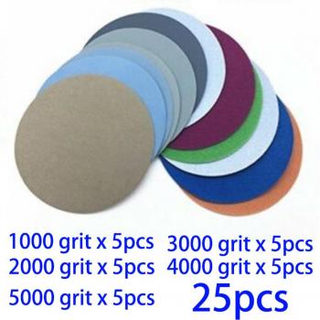 25pcs Sandpaper Discs Set (2-Inch, Waterproof, 1000 to 5000 Grit)