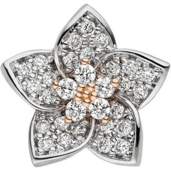 Blumen Anhänger 585 Gold Rotgold Weißgold Bicolor 30 Diamanten Brillanten