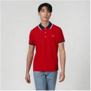 Lacoste Herren Tennis Polo Shirt Regular Fit Piqué mit Kontrastkragen