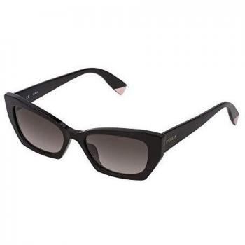 Occhiali da sole femminili Furlà SFU334 in nero lucido con lenti verdi gradient brown