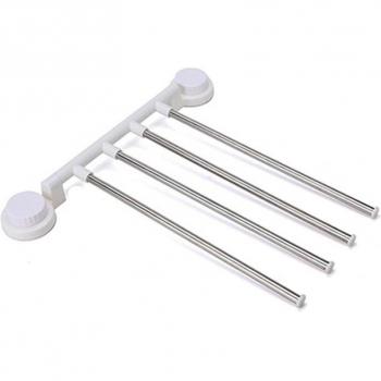 Punch-Free Stainless Steel Towel Holder 3/4 Rod 360° Swivel