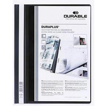 Durable Duraplus Report Folder Extra Wide A4 Black Pack 25 (257901)