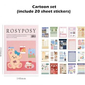 Rosy Posy Vintage Bear Decoration Stickers