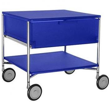 Mobil Kartell, Boîte avec Roulettes, 1 Tiroir, Bleu