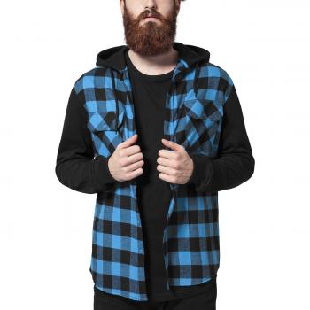 Urban Classics TB513 Herren Flanellhemd mit Kapuze, Regular Fit, Karierter Look, Sweat-Ärmel, Größe Large