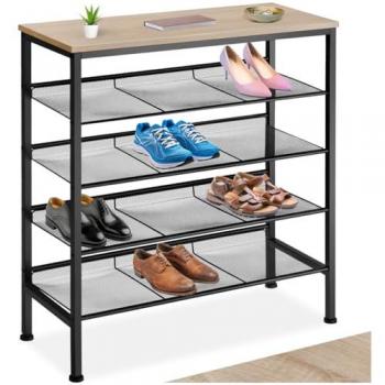 Bournemouth 4-Grid Shoe Rack (Light Brown)
